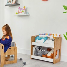 Fırsat Mağazam Minera 0-6 Yaş Kumru Ahşap Çocuk Kitaplığı ve Oyuncak Toplama Ünitesi