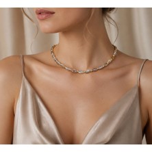 Aurevyn Design Doğal Sedef Taşı Dorika Detay Kolye