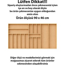 Ayfiwood 90X46 cm Ahşap Kaşıklık Çekmece Içi Organizer Doğal Ahşap Mutfak Düzenleyici
