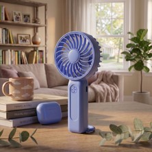 Laptify 3 Kademeli Taşınabilir Şarjlı El Fanı, Ergonomik ve Sessiz Mini Fan, Masaüstü Kullanımına Uygun Mini El Vantilatörü
