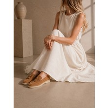 Sovenso Premium Hakiki Deri Toka Detaylı Taba Loafer