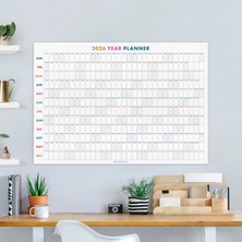 Bi'aldım 2027 Yıllık Planlayıcı Duvar Takvimi, 2027 Yıllık Duvar Takvimi, Rengarenk Minimalist Tasarım