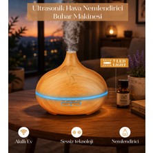 Tepex Premium Kalite 550 ml Aramo Difüzörü Ultrasonik Hava Nemlendirici Buhar Makinesi 7 Farklı LED Renk Seçeneğiyle