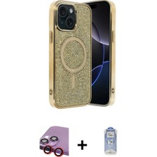 Marsilyan™- iPhone 14 Kılıf Eksen Çizgi - Siyah Joko Magic 5d Cam + Raze Metal Kamera Lens - Kı