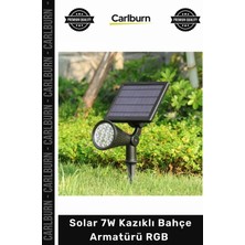 Carlburn #solar Dış Mekan Aydınlatma Su Geçirmez Güneş Enerjili Peyzaj Solar 7W Kazıklı Bahçe Armatürü Rgb