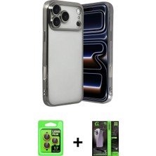 Marsilyan™- iPhone 17 Pro Kılıf Vadi Minimal - Şeffaf 360 Full Body Arka Koruyucu + Raze Metal Kamera Lens - Tu