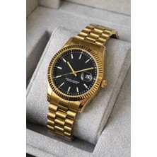 Royal Gold Erkek Kol Saatı Sıyah Kadran Quarts Altın