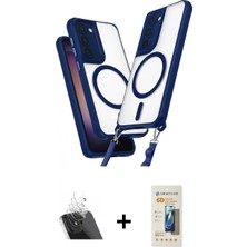Marsilyan™- Galaxy S23 Plus Kılıf Atlas Doku Koleksiyonu - Siyah 6d Mat Seramik Hayalet Nano Ekran Koruyucu + Kamera Lens Koruma Cam - Sf