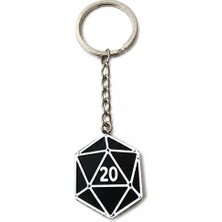 Major Hobi D20 Zar Anahtarlık  DND FRP RPG Temalı 3D Baskı Dekoratif Anahtarlık