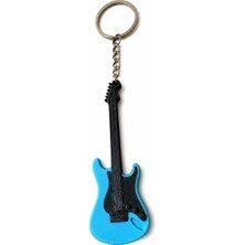 Major Hobi Mavi Bas Gitar Anahtarlık  3D Baskı Müzik Temalı Dekoratif Anahtarlık - 10 Adet
