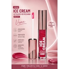SETBEAUTY Vişne Rengi Simli Renkli Dudak Parlatıcı Ruj – Ice Cream Lip Gloss 05