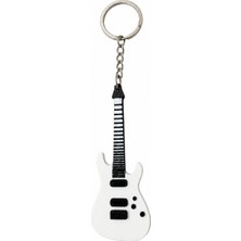 Major Hobi Beyaz Elektro Gitar Anahtarlık  3D Baskı Müzik Temalı Gitar Anahtarlığı
