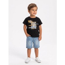 Mini Baray Erkek Çocuk Yazlık Pamuk Tişört ve Denim Kot Şort Ikili Takım (2-5 Yaş)