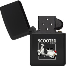 UltraMint Şık Siyah Scooter Baskılı Çakmak BLL3466