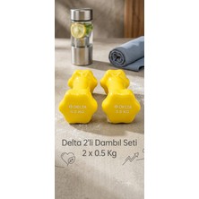 Delta Deluxe Pvc Kaplama Sarı Demir Dambıl 0,5 kg 2 Adet