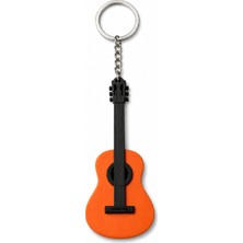 Major Hobi Klasik Gitar Anahtarlık Müzik Temalı Dekoratif Çanta ve Anahtar Aksesuarı - Turuncu