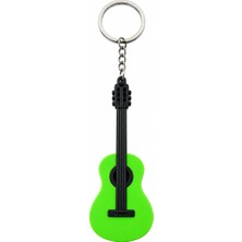 Major Hobi Yeşil Akustik Gitar Anahtarlık  3D Baskı Müzik Temalı Gitar Anahtarlığı - 10 Adet