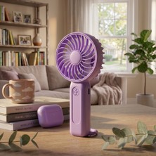 Laptify 3 Kademeli Taşınabilir Şarjlı El Fanı, Ergonomik ve Sessiz Mini Fan, Masaüstü Kullanımına Uygun Mini El Vantilatörü