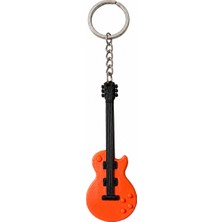 Major Hobi Turuncu Gitar Anahtarlık  Elektro Gitar Tasarımlı 3D Baskı Anahtarlık - 10 Adet