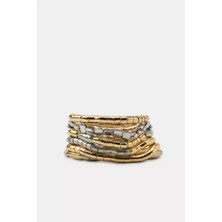 Nergis Collection Premium Gold & Silver Çoklu Bileklik Seti