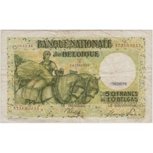 Banknoting Belçika 50 Frank-10 Belgas 1944 Çok Temiz+