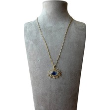 Laviona Jewelry Mavi Göz Detaylı Çelik Kolye