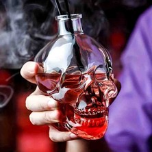 Wolawood Tamamı Cam Gotik Kurukafa Şişe Fantastik Dekoratif Kapaklı 3D Kafatası Özel Yapım Korku Cam Şişe Kupa Bardak Özel Üretim