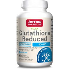 Jarrow Formulas Vegan Glutathione Reduced 500 Mg Premıum Glutatyon Antioxidant Igen Non-Gmo Tested Recycling Of Vitamins C & E.