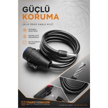 Renas Store Mey Ithalat® 22MM Çelik Halatlı Bisiklet Kilidi - 160CM Anahtarlı Scoooter Motosiklet Kilidi 722486