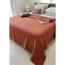 DNR Çift Kişilik Müslin Yatak Örtüsü Pikesi 240X260 cm - %100 Pamuk Saçaklı Çok Amaçlı Pike, Koltuk Örtüsü