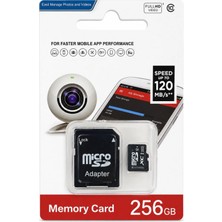 Azurtech 256GB Micro Sd Hafıza Kartı Class 10 120MB/S Adaptörlü Telefon Kamera Drone Uyumlu