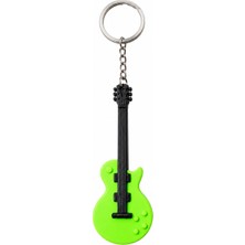 Major Hobi Yeşil Gitar Anahtarlık  Elektro Gitar Tasarımlı 3D Baskı Müzik Anahtarlığı - 10 Adet