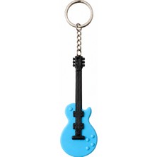 Major Hobi Mavi Gitar Anahtarlık  Elektro Gitar Tasarımlı 3D Baskı Müzik Anahtarlığı