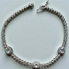Xuping 14K 3 Oval Taşlı Su Yolu Bileklik