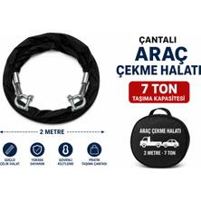 Vi Caro Çantalı 2 Metre  12 mm Araç Çekme Halatı  Çelik Halat 2 Adet Mapa Ağır Hizmet Tipi