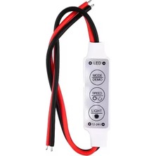 Motto Ticaret Powermaster 12-24 Volt Mini Üç Tuşlu Tek Renkli LED Kontrol Cihazı (Kırmızı - Siyah Kablo)