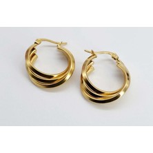 Showy Accessories Üç Sıra Trend Halka Küpe