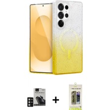 Pileli Store Pilelistore™ Galaxy S24 Ultra Kılıf Eksen Minimal Özel Seri - Siyah Joko Magic 5d Hayalet Cam + Pvd Metal Kamera Lens - Dnmr