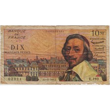 Banknoting Fransa 10 Yeni Frank 1961 Temiz(-)