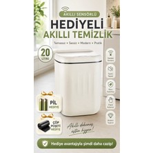 Mutlu Müşteri Sensörlü Çöp Kovası 20 Litre Antibakteriyel Uv Işık Çöp Torbası Sabitleyici Aparat 4 Pil Hediyeli