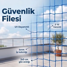 Güneybey File Güvenlik Filesi | 2,5 x 2 Metre | Mavi | 4 mm Ip, 5x5 cm Göz Açıklığı