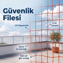 Güneybey File Güvenlik Filesi | 2,5 x 2 Metre | Turuncu | 4 mm Ip, 5x5 cm Göz Açıklığı