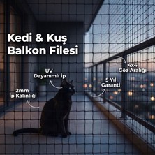 Güneybey File Kedi Balkon Filesi | 1,5 x 2 Metre | Siyah | 2 mm Ip, 4x4 cm Göz Açıklığı