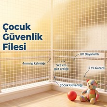 Güneybey File Çocuk Balkon Filesi | 2 x 2 Metre | Beyaz | 4 mm Ip, 5x5 cm Göz Açıklığı