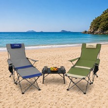 Argeus 2 Adet Şezlong Kamp Sandalyesi ve Masa Seti - Plaj Seti - Lounge Elevate