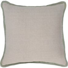 Yargıcı Overlok Kenarlı Keten Pamuk Kare Yastık(45x45 Cm)