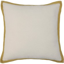 Yargıcı Overlok Kenarlı Keten Pamuk Kare Yastık(45x45 Cm)