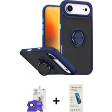 Pileli Store Pilelistore™ iPhone 17 Air Kılıf Yörünge Çizgi - Şeffaf Pasifik Cam Ekran Koruyucu + Bilvis Titan Kamera Lens - Lt