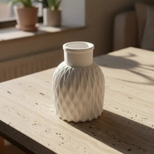 Canseb Elegance 10CM | Dalgalı Vazo - Desenli Çizgili Pampas Vazosu & Kalemlik - Premium