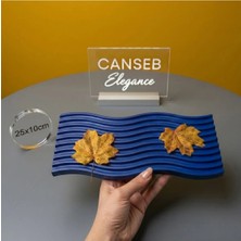 Canseb Elegance Premium - Renkli - Dalgalı Dekoratif Tepsi, Sunumluk, Tabak